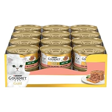 GOURMET GOLD Cibo umido per gatti adulti Patè con Salmone 24 lattine da 85g
