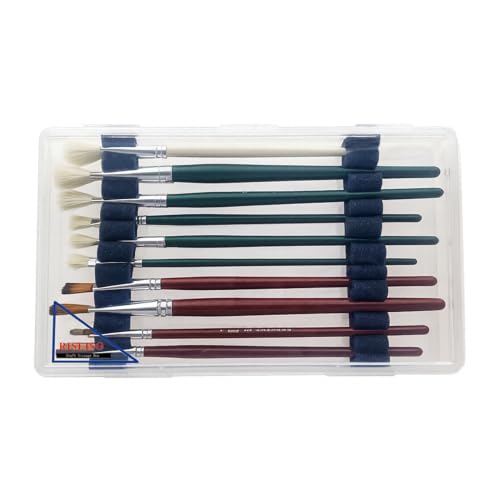 Image of Clear Paint Brush Storage Case with Foam Insert for Artist PaintBrush | for Art,with Insert,translucent box,portable paintbrush holder organizer,hard container with lid,storage tube,small miniature