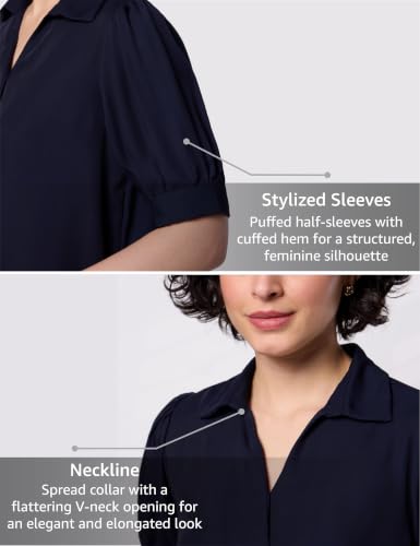Image of Symbol Premium Women's Polyester Collared Top | Regular Fit | Desk-to-Dinner (Available in Plus Sizes)
