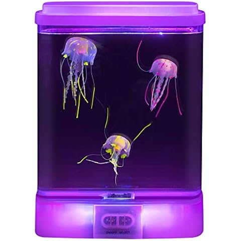 Playlearn USA - Illuminated Jellyfish Lamp - Color Changing Aquarium Mood Lamp - Calming and Relaxing Effect Cover