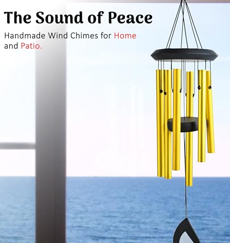 Image of ZAICUS Golden Wind Chime, Metal Wind Bell for Home, Garden, Balcony, Patio & Outdoor Decor