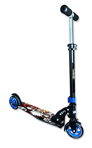 authentic sports & toys GmbH Aluminium Scooter No Rules 125 mm, Don't-Do it Patinete, Unisex Adulto, Negro/Azul, Talla única