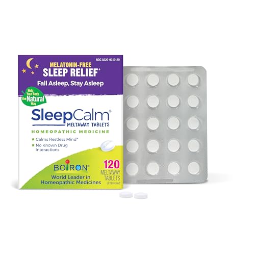 Boiron SleepCalm Tablets Sleep Aid for Deep Relaxing Restful Nighttime Sleep - Melatonin-Free and Non Habit-Forming - 120 Count