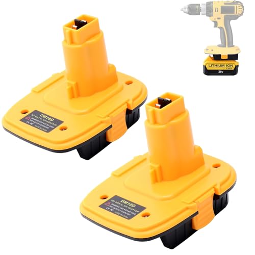 Cailingbat 2Pack DM18D Battery Adapter Compatible with De-Walt 18V Tools Replacement for De-Walt 18V to 20V Adapter Converter Replace for 18 Volt XRP NiCad NiMh Batteries DC9096