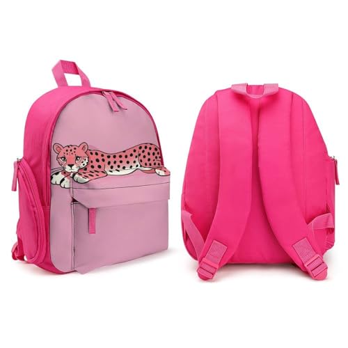 Cheetah Backpack for Men Women, Durable Small Bookbag Lightweight Daypack for Travel, Hiking, Pink-style4
