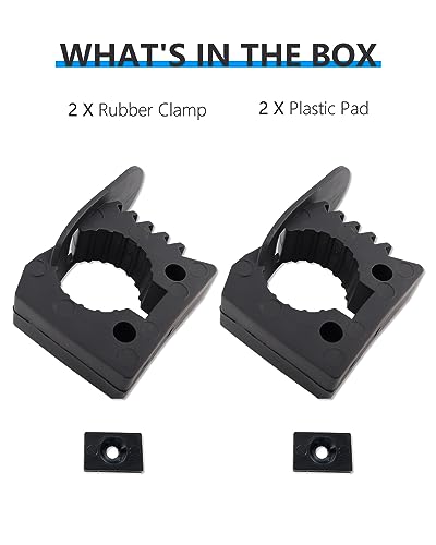 Image of Hi-Lift Jack Handle Keeper 2 PCS Rubber Clamp, Tube Tool Grip Quick-Release Clamp Mount Black Roof Rack Mount Fits 1-1 /7 in to 1-3 /7 in Diameter Tools -2 Pack