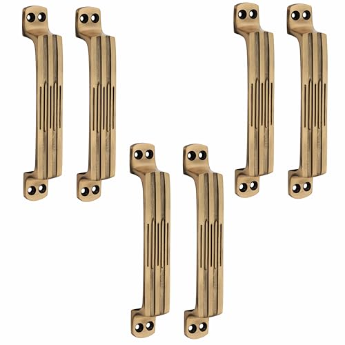 Image of Door Handle Cool Door Handles for Main Door Aluminum (7 Inch), Antique- Finish Door Handles for Home and Office for Wooden & Glass Door Handle, Pull Door Handle (Pack of 3 Pair, Four Line)