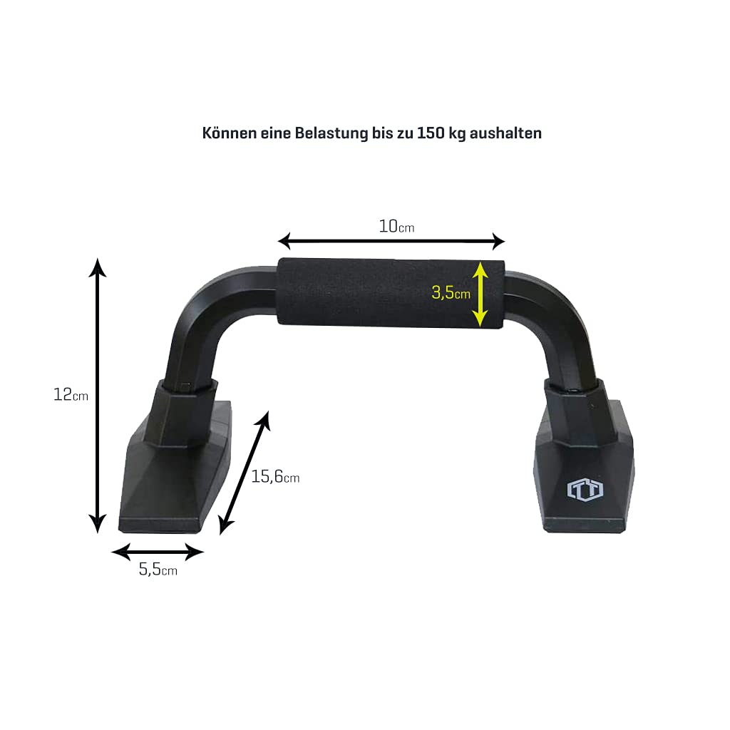 Sporttrend 24® Push Up Stand Bar zestaw 2 szt. w kolorze czarnym, obciążenie 200 kg | uchwyty do pompek, uchwyt do pompek, urządzenie siłowe
