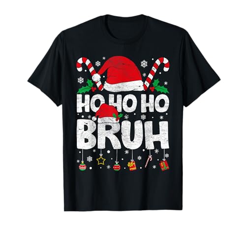 Ho Ho Ho Bruh Funny Christmas Teens Boys Kids Xmas Pajamas T-Shirt