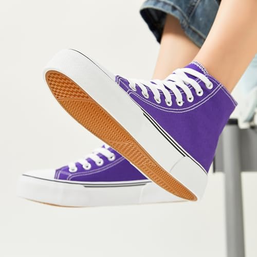 Image of hash bubbie High Top Canvas Sneakers Fashion Walking Shoes | high tops non slip on walking breathable casual comfortable lace up tennis shoes