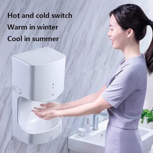 Commercial Hand Dryer, 10s High Velocity Electric Dryer, Stainless Steel/Plastic Hand Dryer for for Senior Office Buildings Hotel Home(Silver)