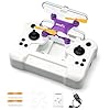 Mini dron para niños y adultos, vuelos fáciles de acrobacias con giros de 360° y retención de altitud, luces LED y protectores de hélice, cuadricóptero RC para interiores y exteriores (morado)