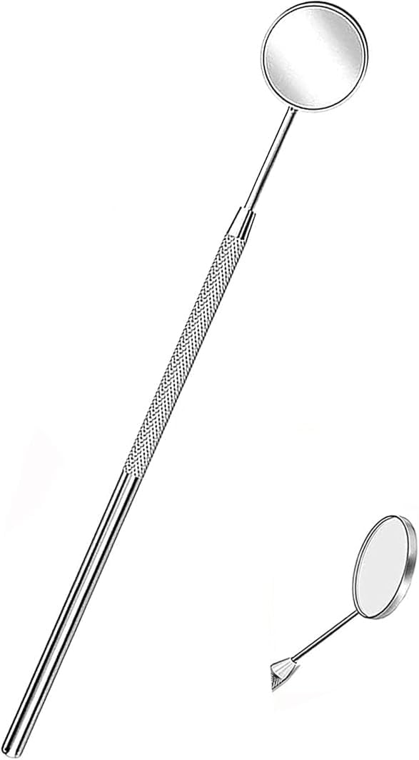 Dental Mouth Mirror Oral Teeth Mirror Inspection Mirror Curve Angle Dentist Oral Care Mouth Checking Extension Tool Also uses for Eyelash Extensions.