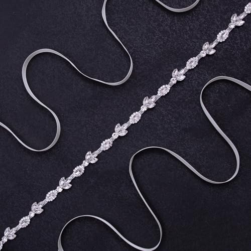 Bridal Belt Crystal Wedding Belt Thin Bride Belt Rhinestone Sash Belt,Crystal Sash for Wedding Dress Bridesmaid Flower Gril4