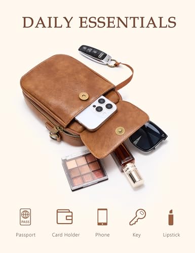 Yarnic Small Crossbody Bag, Vegan Leather Cell Phone Purse for Women, Vintage Wallet Bag with Card Slots3