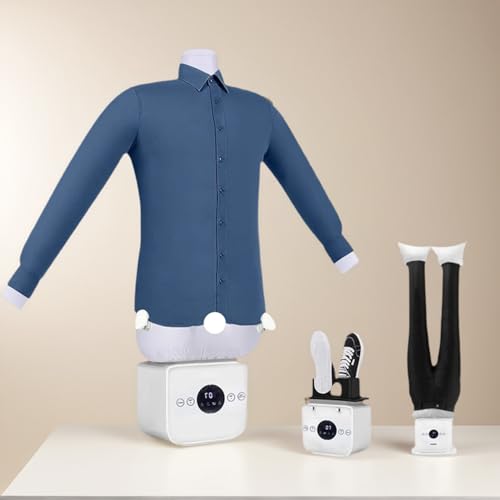 DHMYDPDZ Stira Camicie Automatico Manichino Gonfiabile | Ferro da Stiro Verticale 2 in 1 Che asciuga e Stira Senza Pieghe per Camicie, Camicette e Magliette