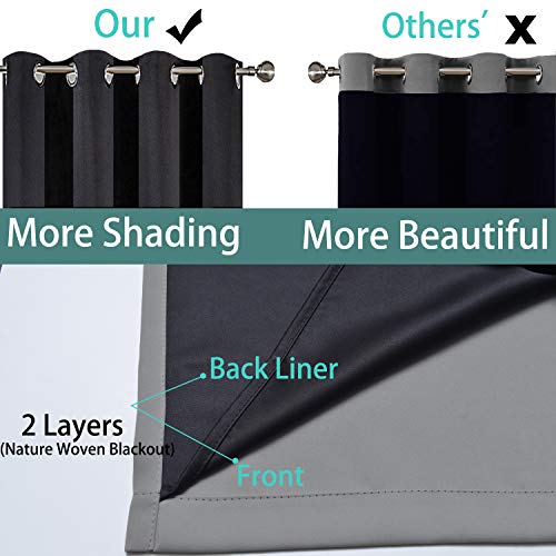 Yakamok 100% Blackout Thermal Insulated Grommet Curtains, Noise Reducing Barrier Panel For Sliding Glass Door, 2 Thick Layers Heat Full Light Blocking Patio Door Drapery, Grey, W100 X L84, 1 Panel #TOP4