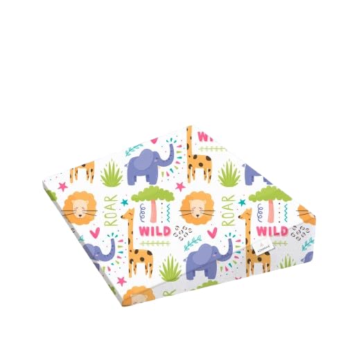 Baby Wedge Pillow for Crib & Mattress | for Acid Reflux, Colic & Vomiting Relief | Firm Support Foam with Removable & Washable Hypoallergenic Cover | 19x14x3.5 inch - Animal Print-image-41