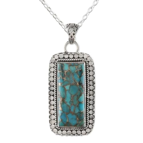 Collier géométrique gothique rétro : bijou motif turquoise pour femmes et hommes