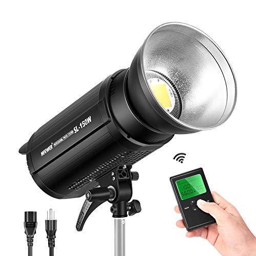 Neewer 150W LED Video Light White 5600K Version Continuous Lighting, CRI 95+ with 2.4G Remote Control and Reflector, Bowens Mount for Video Recording, Portrait Photography, Outdoor Shooting （SL-150W）