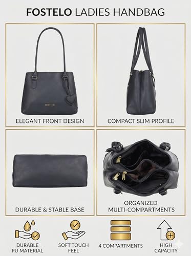 Image of Fostelo Women's Zita Luxe Tote Handbag for Women | Hobo Bag for Work | Ladies Purse | Stylish Shoulder Bag | Gift For Women