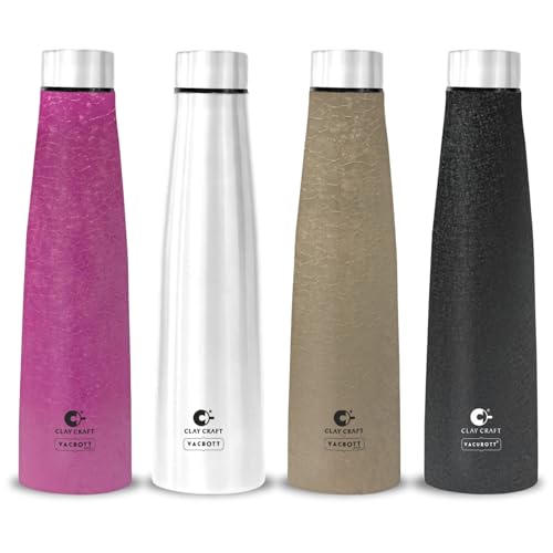 Image of Clay Craft VACBOTT Chariot Single Walled Non Insulated Water Bottle-900ML, 4-Piece(Multicolour) Leak Proof |Easy To Carry| Gym Bottle | Home | Kitchen | Hiking | Treking Bottle | Travel Bottle