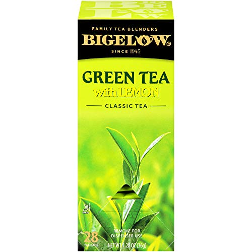 Image of Bigelow Green Tea with Lemon Tea Bags 28-Count Box (Pack of 1) Green Tea Bags with Lemon Peel and Natural Flavors Rich in Antioxidants