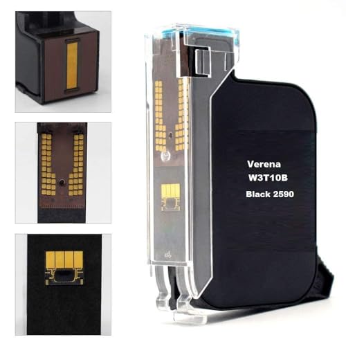 Image of VERENA W3T10B / 2590 Solvent Black Ink Cartridge Compatible for Handheld Inkjet Printer W3T10B, 2590 Solvent Print Cartridge (W3T10B / 2590)