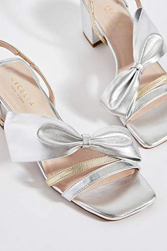 Cecelia New York Cosette Slingback Heels Silver Gold Open Block Heel Retro Pumps4