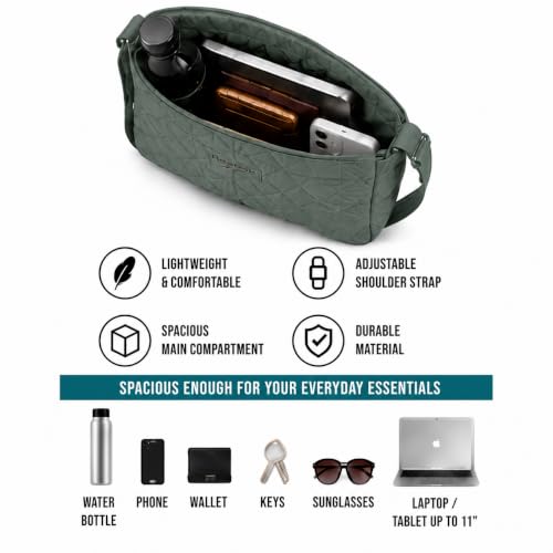 Image of Reebok Womens Crossbody Bag - Lightweight Stylish Nylon Quilted and Non-Quilted Everyday Crossbody Sling Bags for Women
