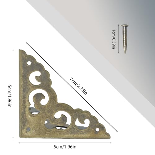 Image of Metal Corner Protector - 4 Pcs Metal Furniture Corner Protectors for Tables, Cabinets & Shelves, Decorative Safety Covers for Damaged Corners