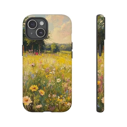 Coque fleurie jaune iPhone 15 mate pour illuminer votre style