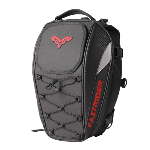 37L Sac à Dos et Sac de siège de Moto Homme,Taille Extensible,Imperméable Moto Arrière Sac À Dos Double Utilisation Sac pour Casque Camping En Plein Air Sacs Bagages Voyage pour Plupart Des Motos (A)
