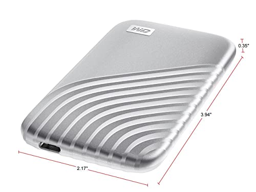 Image of WD 1TB My Passport SSD Portable External Solid State Drive, Silver, Sturdy and Blazing Fast, Password Protection with Hardware Encryption - WDBAGF0010BSL-WESN