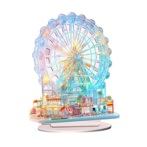 Applicazione: ornamento da tavolo con motivo ruota panoramica con staffa, ideale per l'esposizione in casa, ufficio, decorazioni per interni ed esterni, regalo ideale per la famiglia o gli amici, che li farà sicuramente sentire benvenuti.