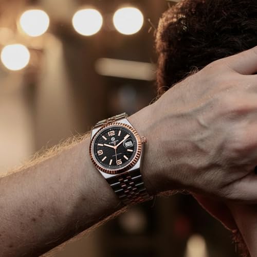 Image of Carlton London Rover Men Analog Watch, Round Dial, Stainless Steel Strap, Quartz Movement, 40 mm Case, Premium Wide Strap Design, 30M Water Resistant, Casual Formal Wear