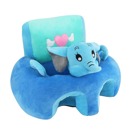 Image of vocheer Sit Me Up Floor Seat for Baby Chair for Sitting Up Support Seat Sofa Plush Animal Shaped Baby Learning to Sit Chair for 3-24 Months,PP Cotton Full Filling(Elephant)