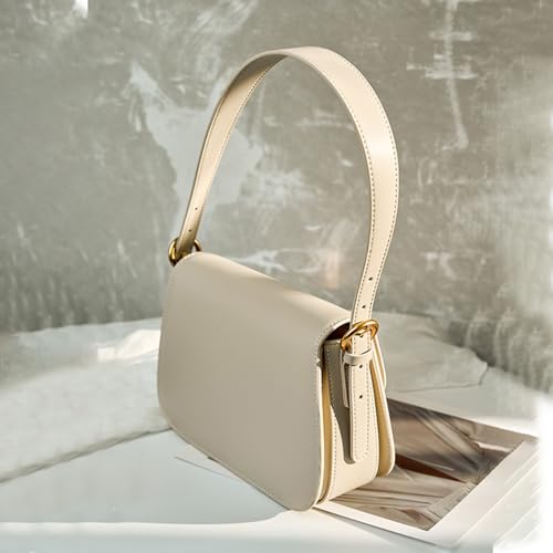 JIUFENG Genuine Leather Shoulder Bag for Women, Ladies Sleek Crossbody Messenger Bag Underarm Satchel Purse4