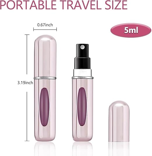 Image of VELVERI 3pcs Mini Perfume Refill Bottle - 5ml Portable Travel Atomizer Spray Bottle for Men & Women | Refillable Perfume Dispenser Travel Essentials (Multicolour)