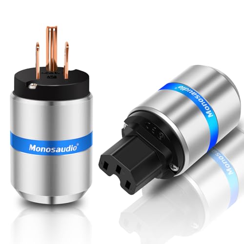 Monosaudio HiFi Power Plug Pure Copper 15A/125V IEC C13/C15 miniatura 1