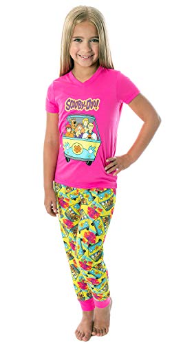 INTIMO Scooby Doo Girls' Mystery Machine And Gang Shirt And Pants 2 PC Pajama Set