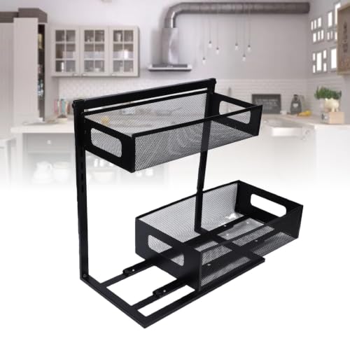 Organizador Bajo Fregadero 2 Niveles Cajón Extraíble para Baño y Cocina Negro miniatura 7