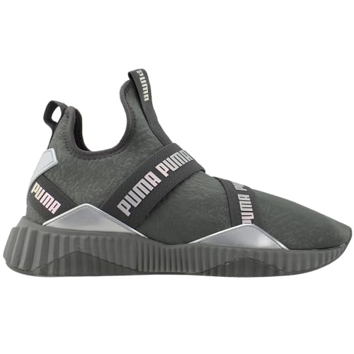 PUMA Kids Girls Defy Mid Bling Slip On Sneakers Shoes Casual - Grey