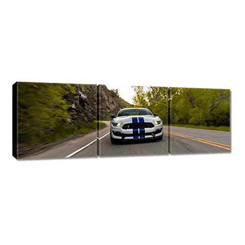Tableau Ford Mustang de prestige, impression sur toile fine 120x40 cm