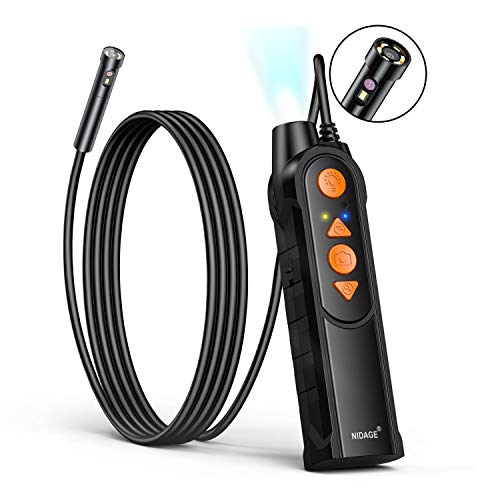 0.197inch Dual Lens Wireless Endoscope Camera, NIDAGE 5.0mm Ultra-Slim Automotive Inspection Camera with 7 LEDs, 1080P Dual Lens Borescope Waterproof for Android & iOS Smartphone Tablet(5FT) by NIDAGE - Used condition - US$38.16