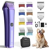 FuzzyFix Professional Dog Grooming Clipper with Replacement Blade, 5-in-1 Adjustable A5 Blade Cordless Pet Grooming Kit 2 Speed Trimmer Hair Shaver with Detachable Metal Combs Nova for Animal Horse