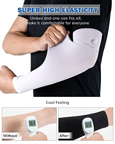 Jay Sarees Arm Sleeves For Men Women Kids 3 Pairs, Compression Sleeve Cover Arms, Tattoo Cover-Up Sun Sleeves Uv Protection Cooling For Sports Football Baseball Volleyball Boys Girls-1 #TOP2