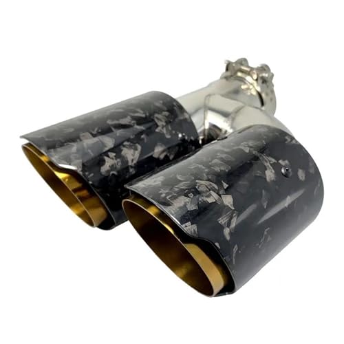 Embout d'échappement double en carbone forgé et inox doré luxe