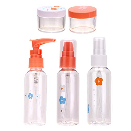 Preisvergleich Produktbild KESYOO 5 Stücke Reise Leere Behälter Kosmetikdose Sprühflasche Seifenspender Nachfüllbare Flaschen für Handgepäck Reisezubehör (Orange)