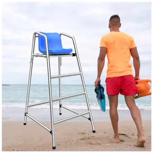 Silla de observación de acero inoxidable con agujero para sombrilla para supervisión de piscina y parque acuático